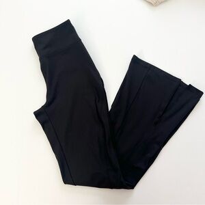 SO Black Flared Leggings Split Hem High Rise Stretchy Yoga Pants Size M